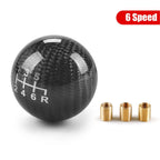 JDM Style Oval/Sphere Carbon Fiber Manual Gear Shift Knob M12*1.25 With 3 Adapters M8*1.25, M10*1.25, M10*1.5 Shift Head Knob