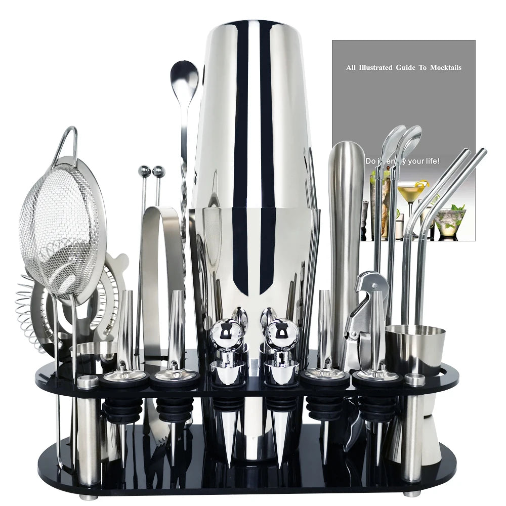 Craft Bar-Quality Cocktails: Premium Boston Shaker Set with Stand