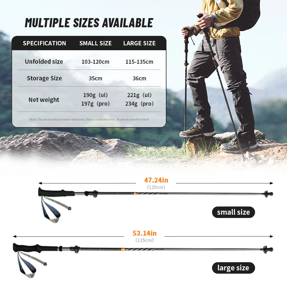 Naturehike Climbing Mountaineering Walking Stick Portable Folding Telescopic Hiking Pole Outdoor Trekking Poles Telescopic Baton