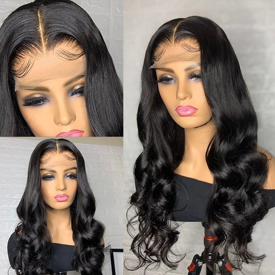 Human Hair Lace Front Wig 180% Density Body Wave/Curly 4x4 5x5 13x4 Closure 14-32in