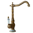 Bathroom Faucets Antique Bronze Faucet for Kitchen Cold and Hot Water Basin Mixer Tap with Ceramic Single Handle Sink Tap Crane