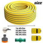 10/20/30m Heavy-Duty Rubber Garden Hose - Scratch & Wear Resistant, Leak-Proof, All-Season for Home, Balcony & Car Washing