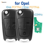 Flip remote key fob 433MHz ID46 PCF7941/7946 for Opel/Vauxhall Astra H Zafira B