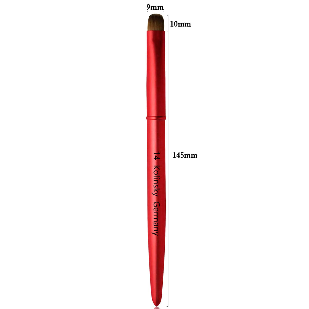 French nail art brush for acrylic & UV gel, elegant handle, blue/red/light gold styles