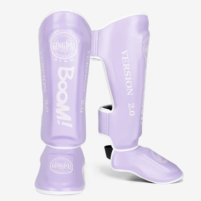 Muay Thai Shin Instep Guards Thickened Leg Protectors, Sanda Boxing Taekwondo, S-L, Multi-Color