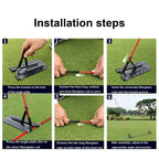 Golf swing alignment rod holder practice plate trainer, red