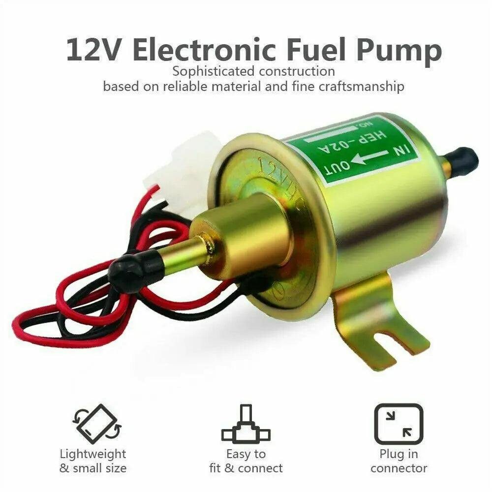 High Quality Low Pressure Universal Diesel Petrol Gasoline Electric Fuel Pump HEP-02A 12V 24V For Car Motorcycle ATV Fuel Pump