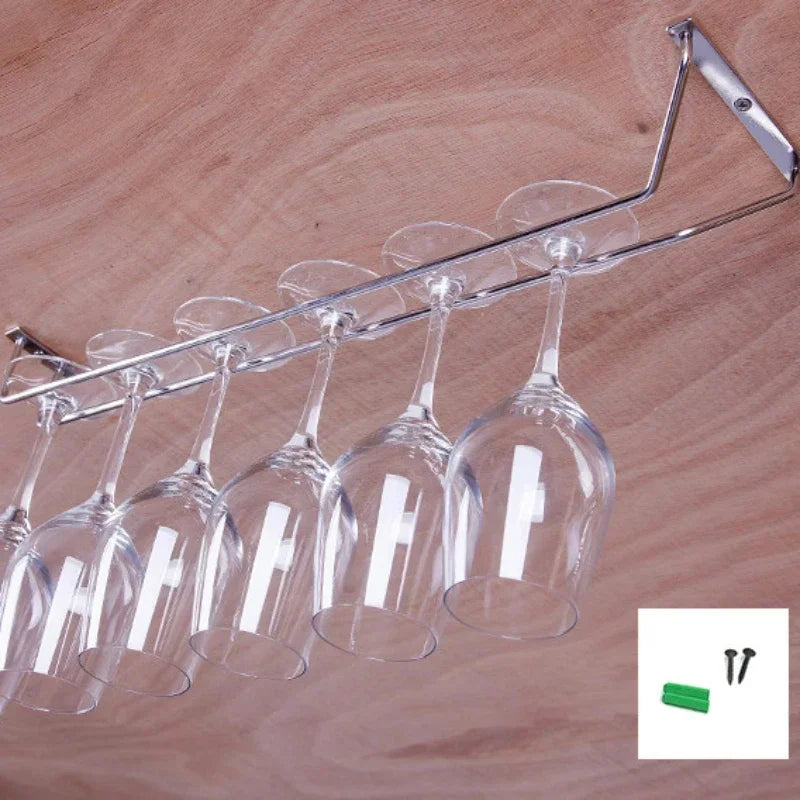 Stylish Hanging Wine Glass Rack for Bars and Homes Vintage-Inspired Hanging Wine Glass Rack for Home Bars