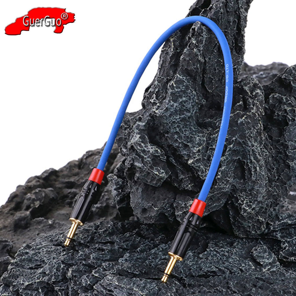 3.5mm Mono TS Male to Male Audio Cable Extension, Gold Plated, Shielded, Black