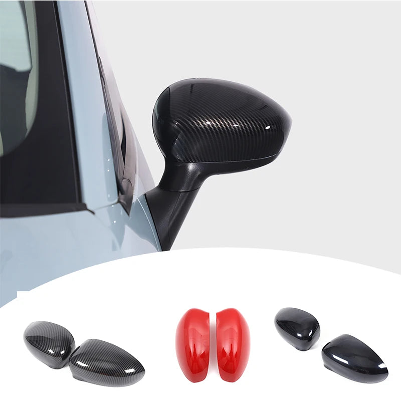 For Fiat 500 Rearview Mirror Cover, Car Side Rearview Mirror Protective Case, Decorative Cover, ABS (Change Version) 2016-2023