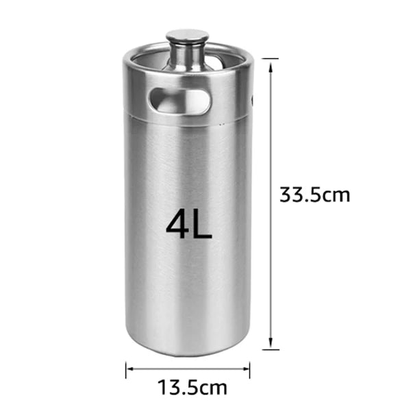 Mini Beer Keg Growler Craft Beer Barrel Carbonated Dispensing Container, 2L-5L