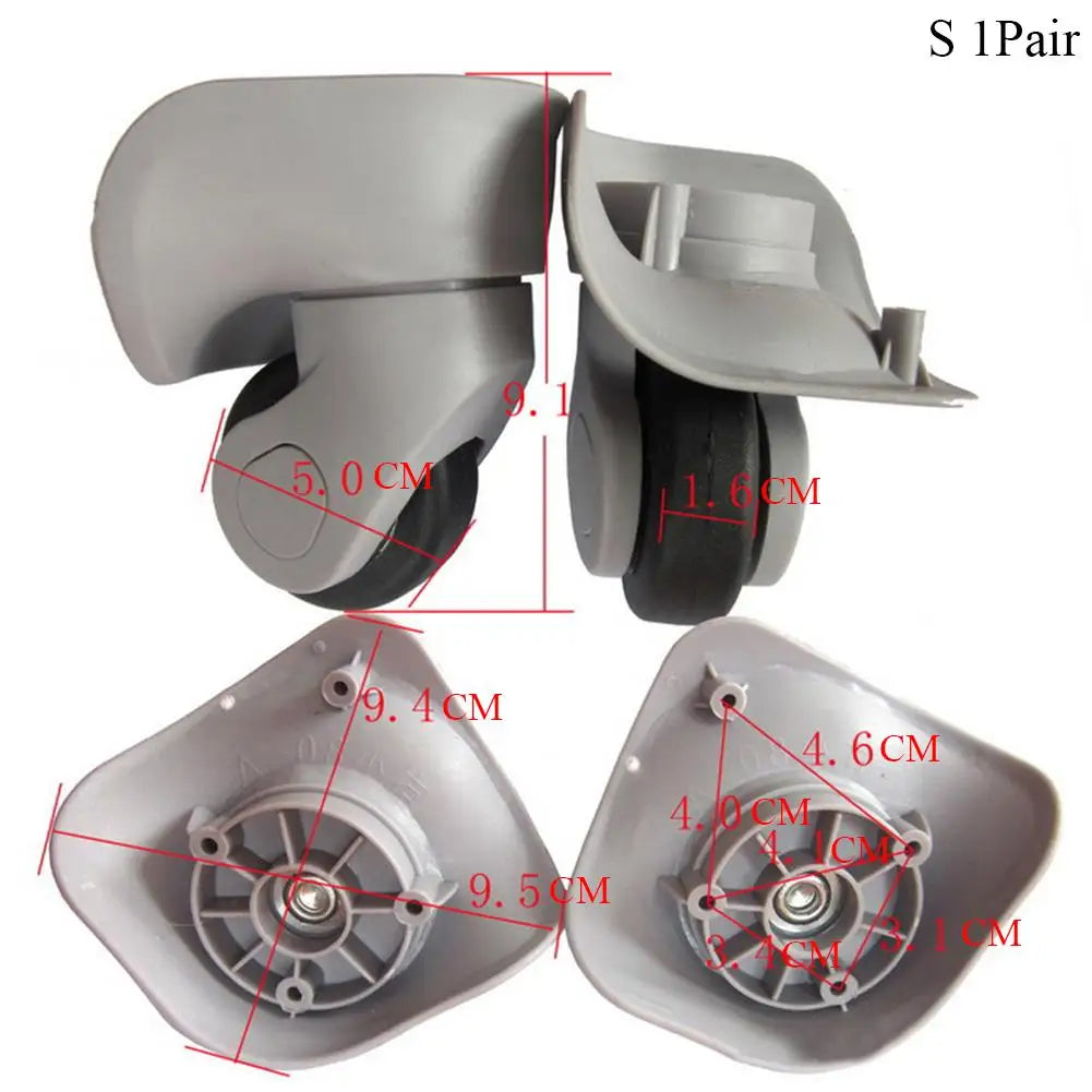 1 Pair Replacement Luggage Wheels For Suitcases Silent Luggage Spinner Caster A08 Rubber Wheels High Quality Trolley Accessories