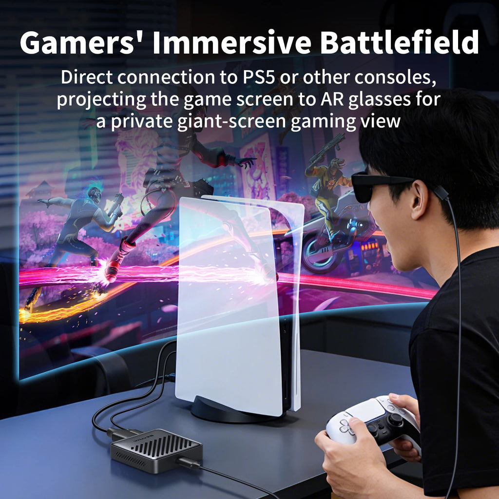 Unnlink HDMI to USB C AR Glasses Converter for PS5 PS4 Switch2 Xbox to Xreal Rokid Rayneo USB-C Portable Screen