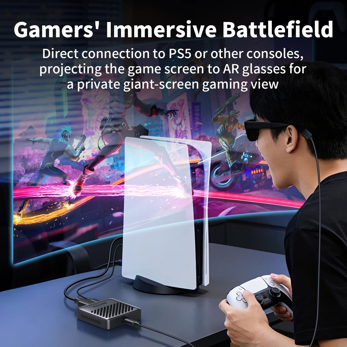 Unnlink HDMI to USB C AR Glasses Converter for PS5 PS4 Switch2 Xbox to Xreal Rokid Rayneo USB-C Portable Screen