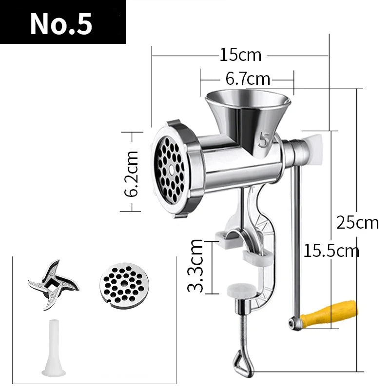 Manual Meat Grinder Sausage Meat Stuffer Aluminum Alloy Multipurpose Vegetables Chopper Pepper Cutter Home Kitchen Tool