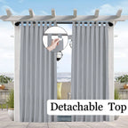 1PC Sun-Blocking & Waterproof Curtain - Easy-Hang Tab Top for PatioPergola & Gazebo Decor