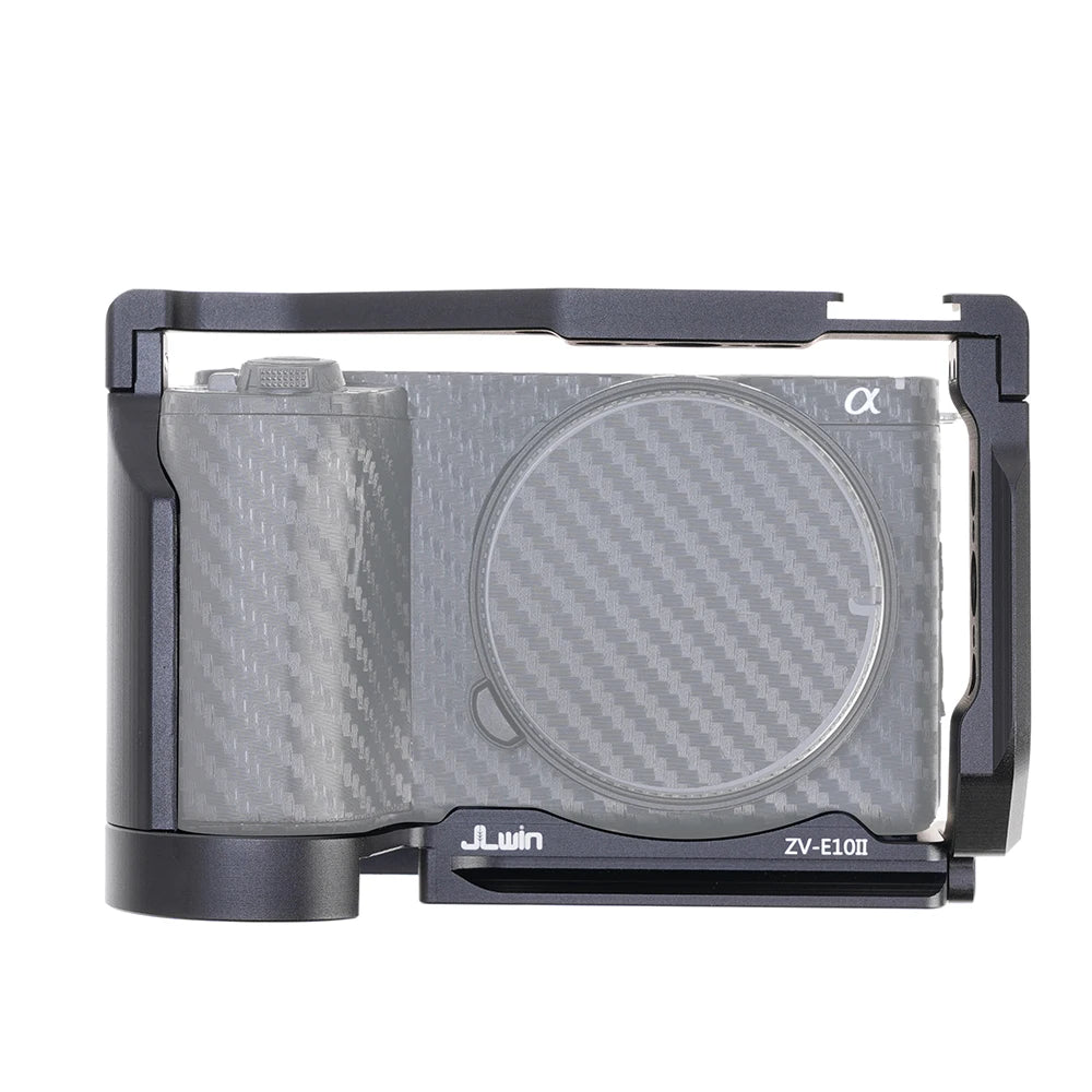 FOTGA ZV-E10 II Camera Cage With Wooden Handle Top Hand Grip Quick Release Plate Cage Kit Protective For Sony ZV-E10 II Camera