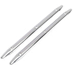 2PCS Boat 316 Stainless Steel 12" Flattened 3-hole Line Rub Strakes Edge Anti-collision Protection Fender Strip Marine Hardware