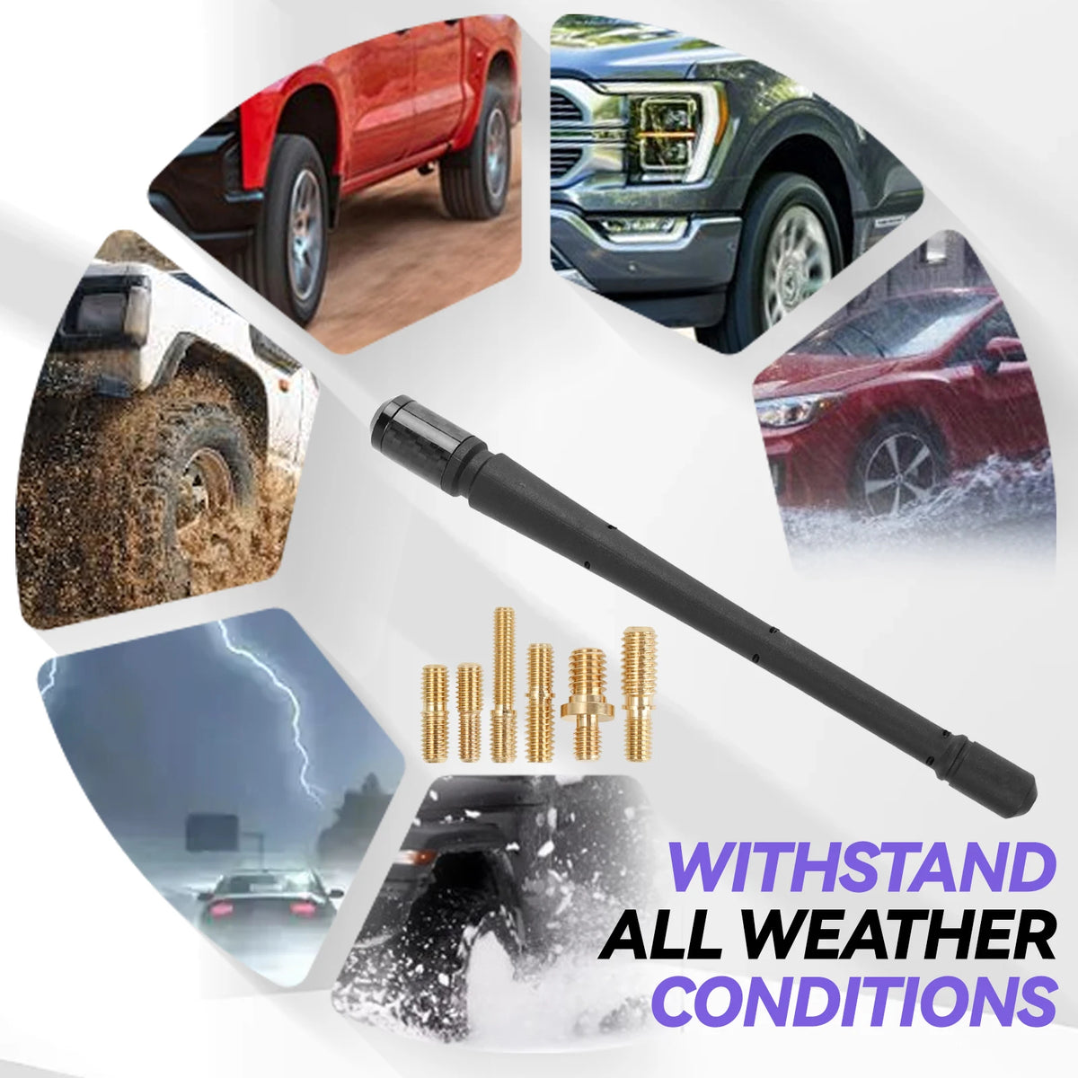 7 inches Shoet Car Antenna Mast Radio AM/FM For Chevrolet Silverado 1500 2006-2024 Ford F150  Harley Davidson New