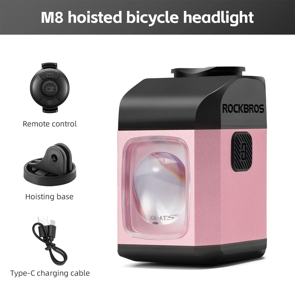 ROCKBROS Bike Light 1600LM Cut-off Line Bicycle Headlight With Remote Control Digital Display IPX6 Smart Cycling Headlamp