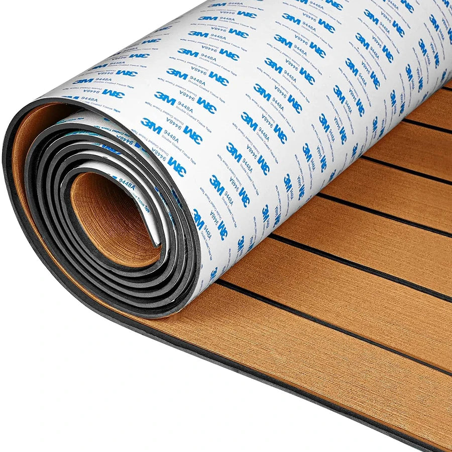 2400*450mm EVA Foam Boat Flooring Adhesive Backing Marine Self-Adhesive Decking Faux Teak Sheet Jon Swim Platform Helm Pad RV