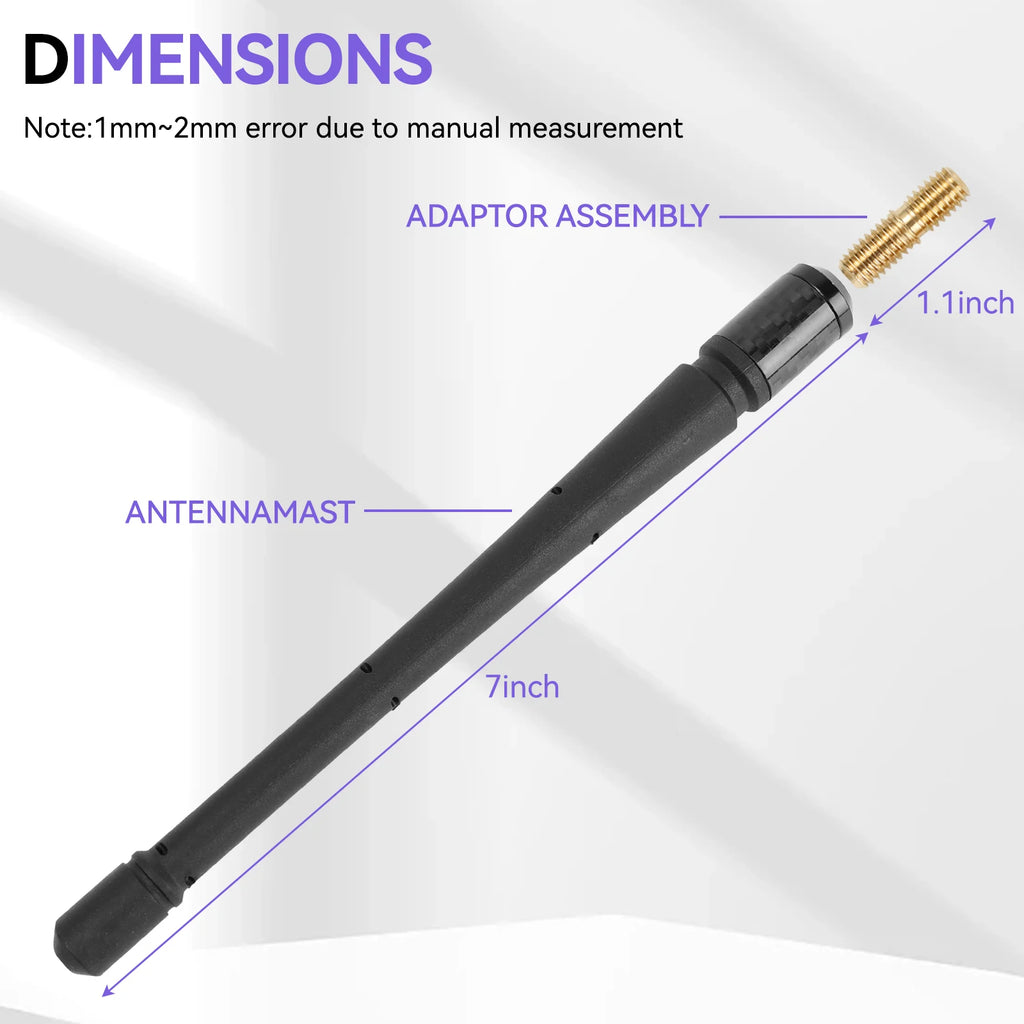 7 inches Shoet Car Antenna Mast Radio AM/FM For Chevrolet Silverado 1500 2006-2024 Ford F150  Harley Davidson New