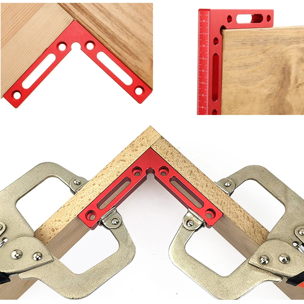 90 Degree Positioning Square Right Angle Clamp Aluminum L Block w/ Scale 120mm