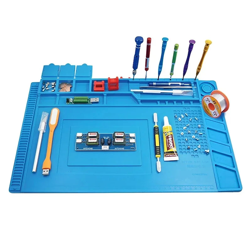 ESD Insulation Heat-resistant Repair Silicone Pad for Parts and Tool Storage Welding BGA Soldering Station Repair Work Pad Tool