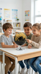 Small Black & Gold / Black & Silver Globe — An Educational World Globe Designed for Learning; An Ideal Desktop Accent for Home a
