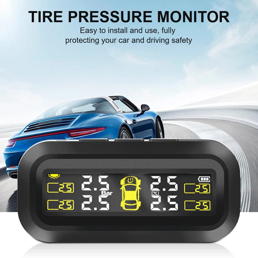 Car TPMS Sensors Tire Pressure Monitoring System Tyre On Board Computer Diagnostic Solar/USB Off Road 4x4 Automobile Accessories