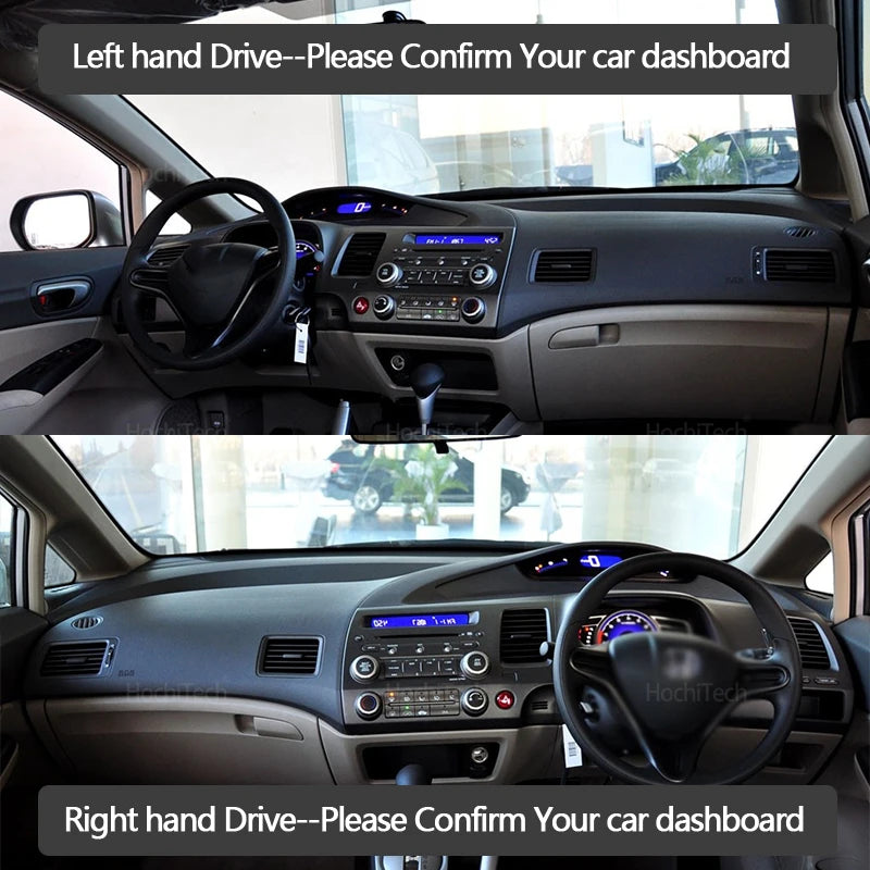 For Honda Civic 8 2006-2011 FB FK FA FD High Quality Dashboard Mat Dashmat Cover Pad Sunshade Carpet Accessories