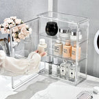 Transparent Acrylic Makeup Organizer Dustproof Storage Box Perfume Skincare Display Case Blind Box Figurine Organizer Shelf