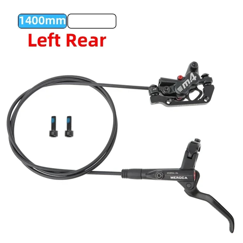 MEROCA M4 4-piston Hydraulic Bicycle Brakes Front Rear Kit 4 Piston Disc Brake Oil Brake MTB Compatible with 160mm Rotor