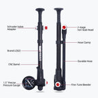 ThinkRider Portable High-pressure 300psi Bike Air Pump with Gauge for Fork & Rear Suspension Shock Absorber Mountain