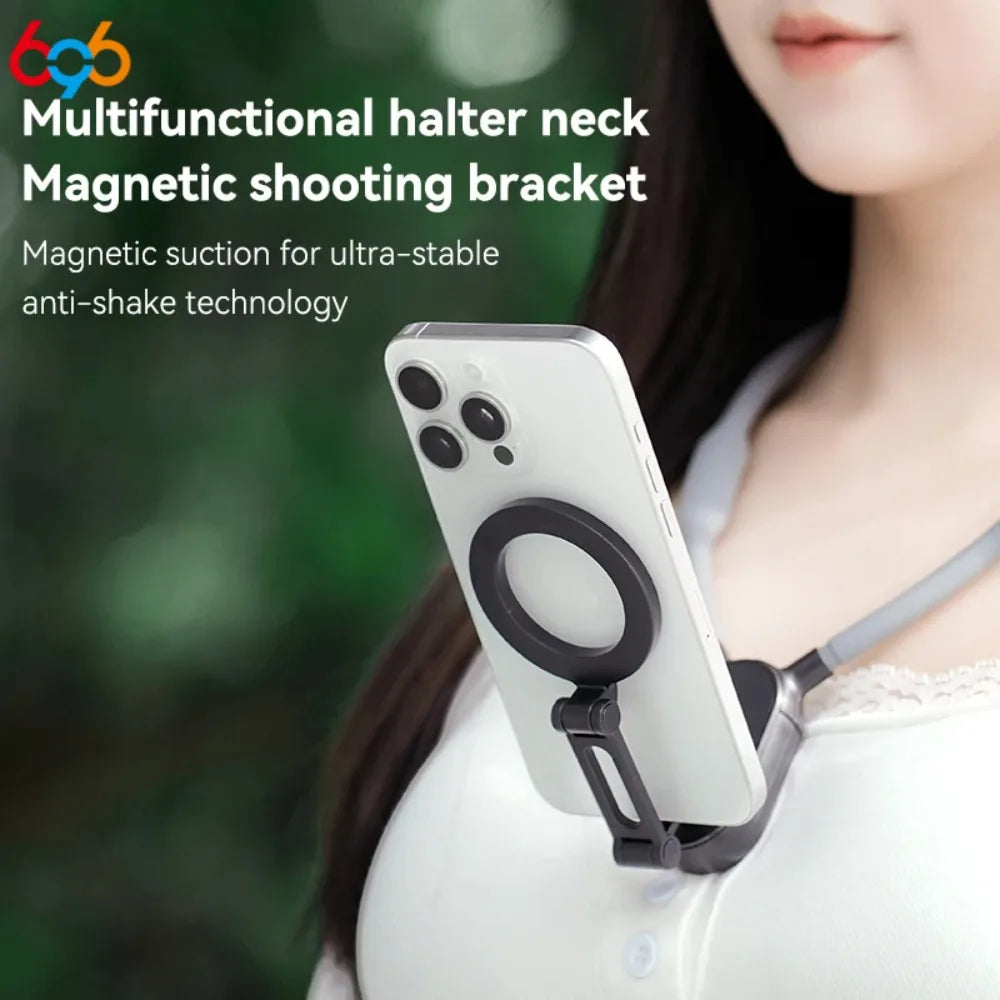Silicone Magnetic Neck Halter Mobile Phone Holder For IPhone 16 15 14 13 For For Samsung FOR Xiaomi Selfie Stand Bracket