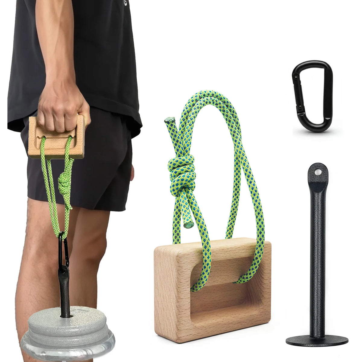 Climbing Hangboard Set with Loading Pin – Dual-Pocket Wooden Pinch Grip Blocks for Finger and Forearm Strength Training