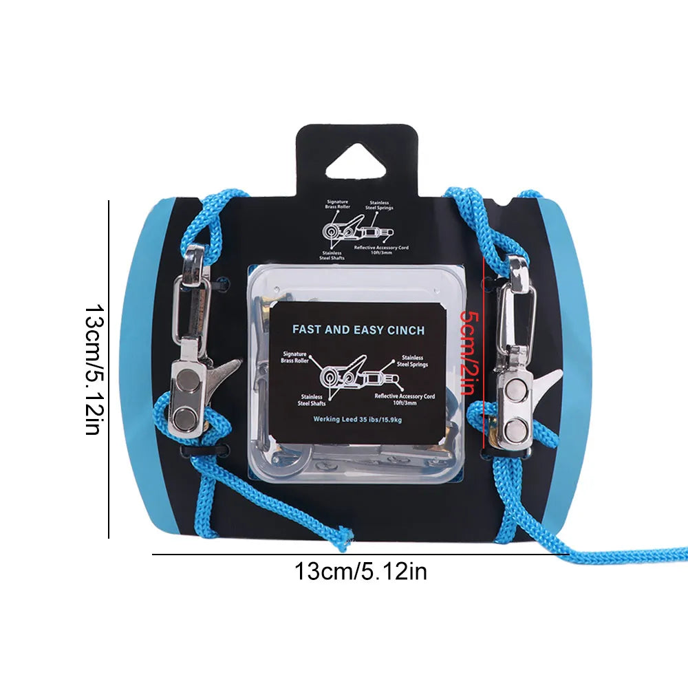 Portable Lock Buckle Rope with Roller Tensioner 6 Hooks Non-Slip Tie Down Rope Quick Adjust Easy operation Cable Puller Outdoor