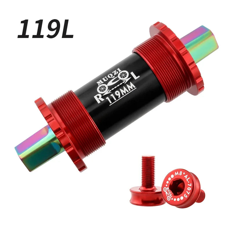 MUQZI Bicycle Titanium Ceramics Bottom Bracket MTB Road Bike BB68 103 107 110 113 119 122mm Square Tapered Axis
