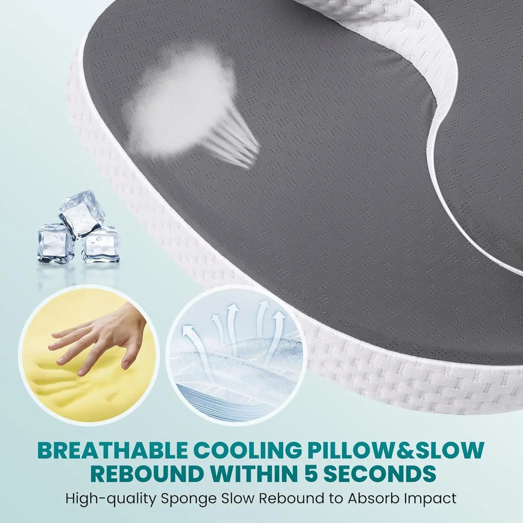 Cervical Neck Pillow for Neck Shoulder Odorless Memory Foam Pillow Soft Silk Cover Ergonomic Orthopedic Neck Support Pillow Gift