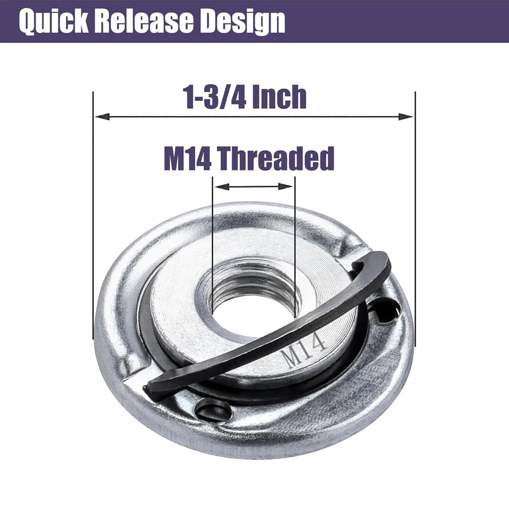 Quick Release Angle Grinder Locking Nuts M14 Angle Grinder Flange Nut Replacment Lock Nuts for Angle Grinder with M14 Spindle