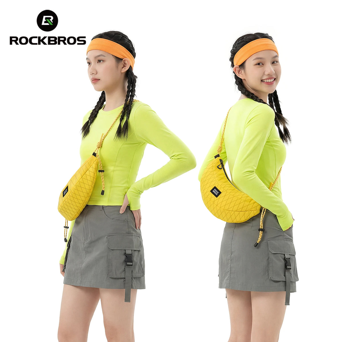 ROCKBROS Outdoor Bicycle Bag 1.8L Capacity Banana Shape Bike Bag with Shoulder Strap Multi-Scene Application Crossbody Bike Bag