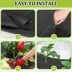 Weed Barrier Fabric Heavy Duty, Woven Weed Control Fabric, Non-Slip Outdoor Rubber Floor Mats, Weed Block Polyethylene Ground Co