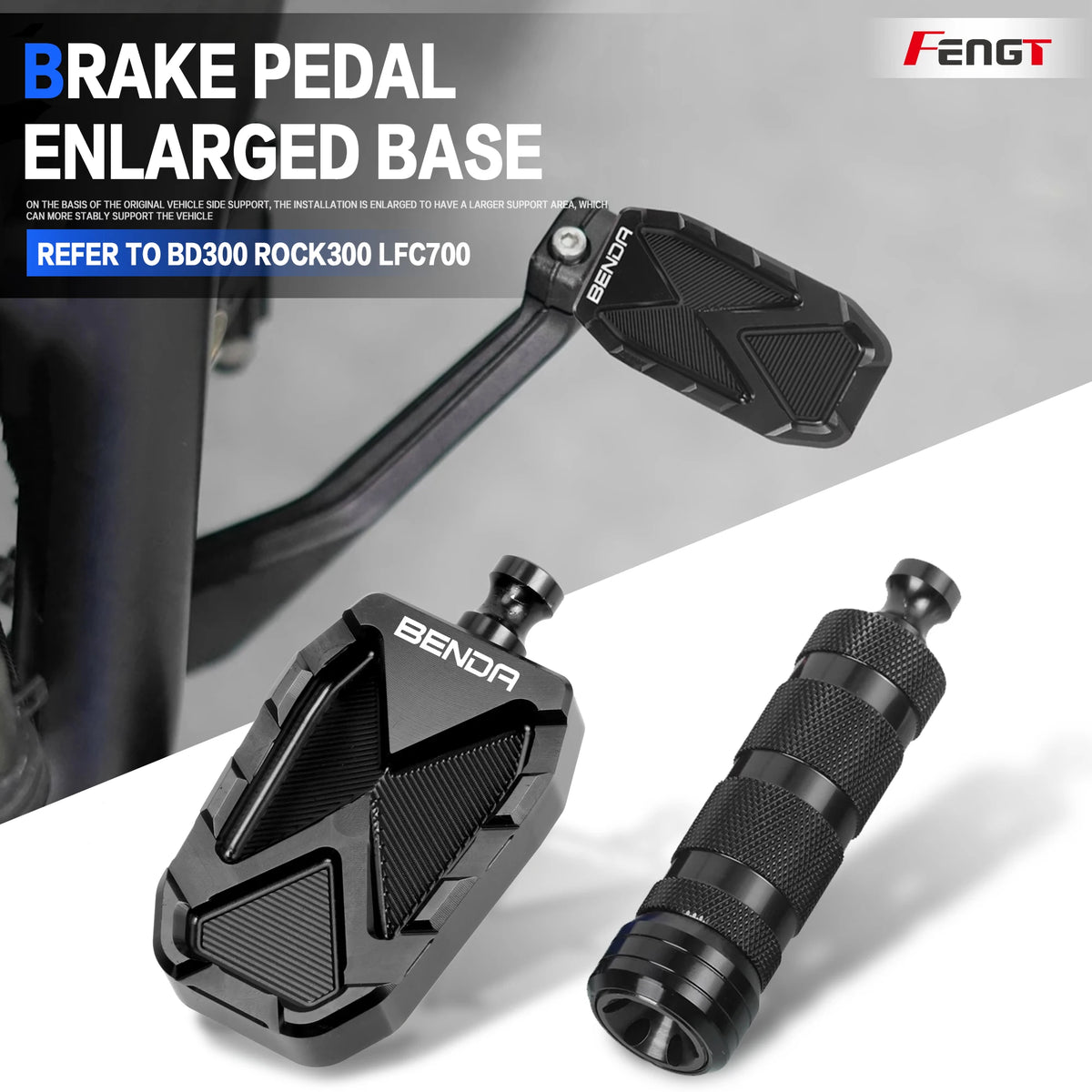 Motorcycle Anti Slip Extender Gear Lever Brake Pedal Footrest For Dark Flag 500 Rock300 Chinchilla450/300 Napoleon450 LFC700