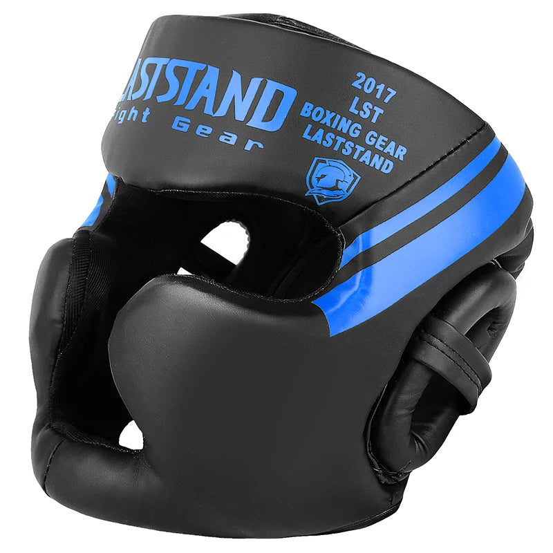 Boxing Headgear Helmet for Kickboxing Muay Thai MMA Sanda Training, Red/Blue/White, S-XL