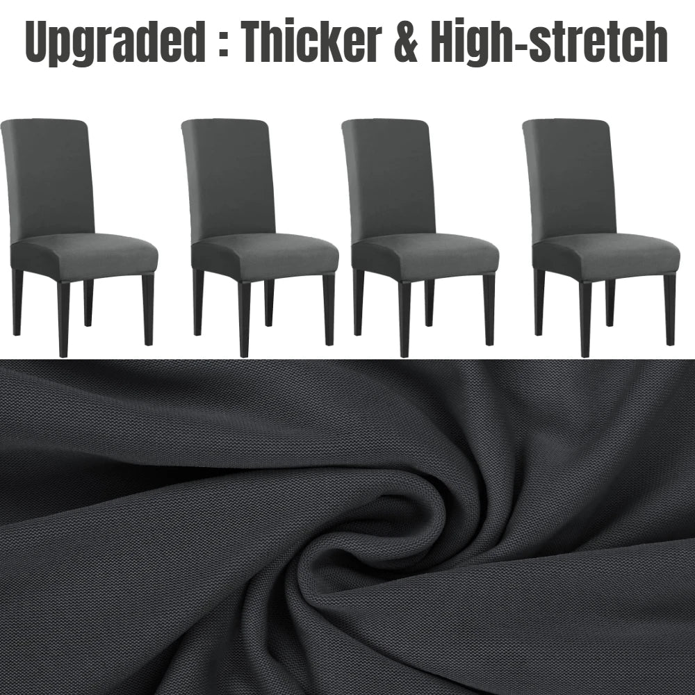 4Pc Set High Stretch Dining Chair Cover Elastic Slipcover Removable Non Slip Seat Protector for Living Room Home Kitchen Wedding