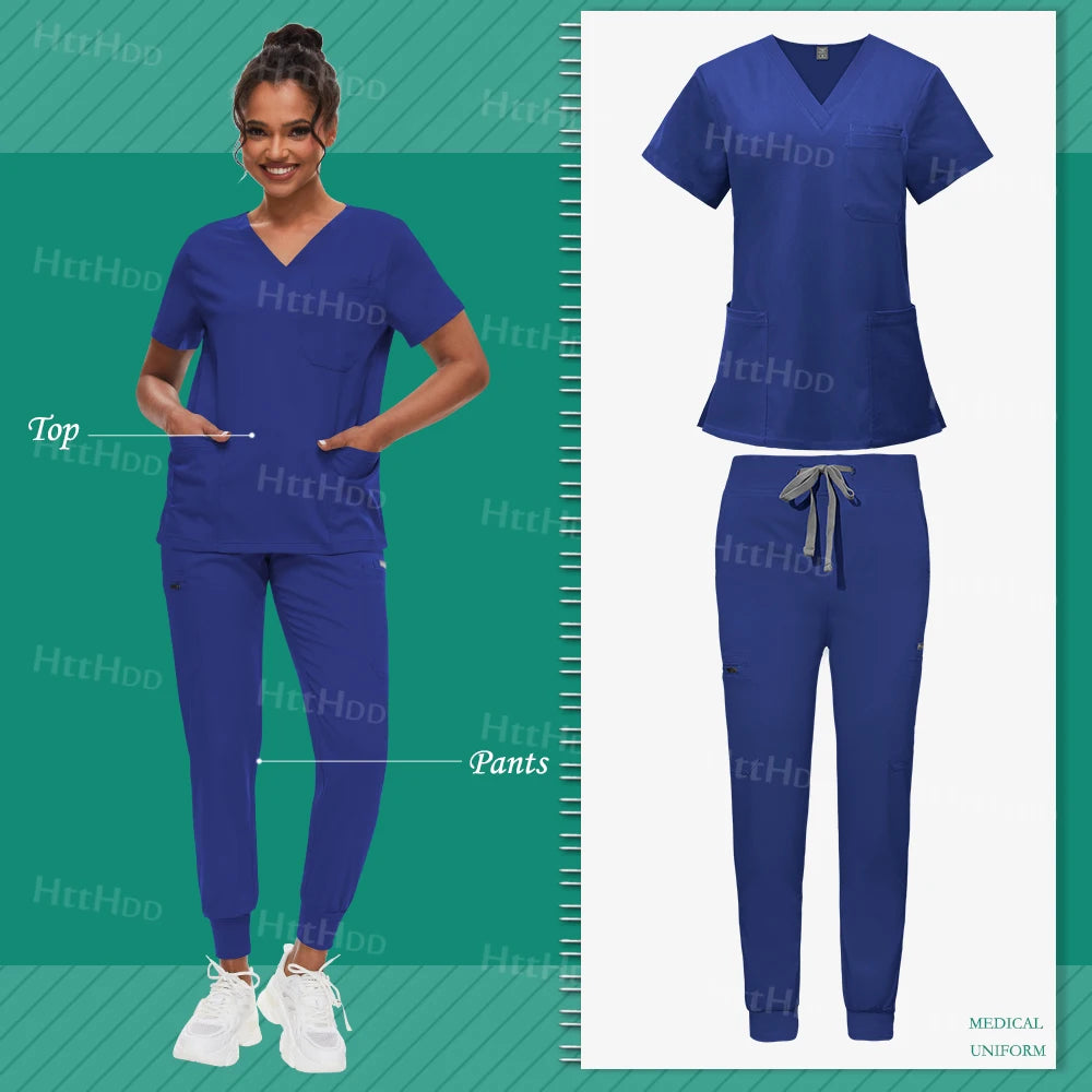 Scrub Sets Uniform Women Joggers Hospital Accessories Medical Surgical Gown Pharmacy Healthcare Work Wear Unisex Mens Scrub Soft