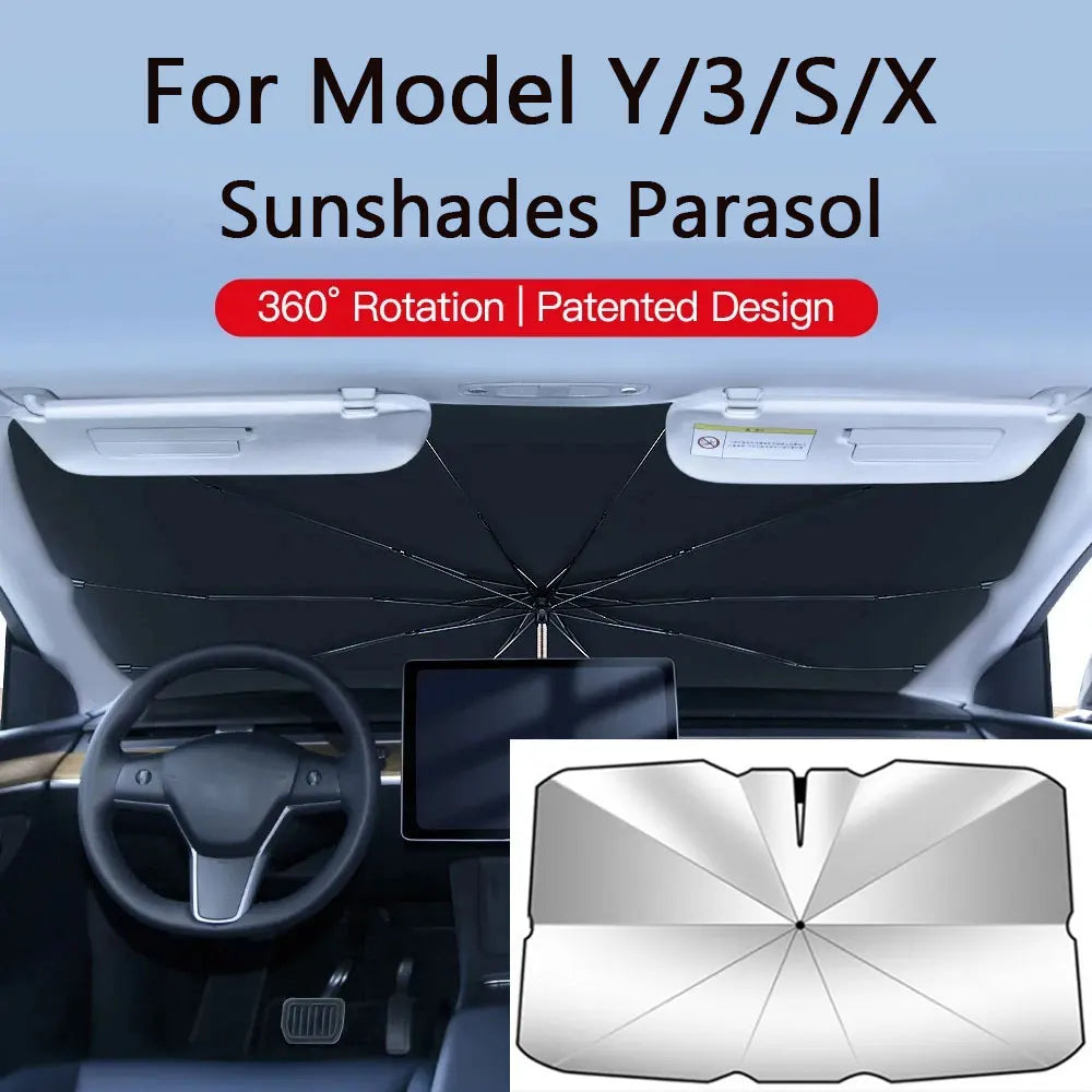Sunshades For Tesla Model 3 Sunroof Highland 2026 Model Y 2020-26 Ice Cloth Buckle Sun Pare Glass Front Rear Skylight Accessory