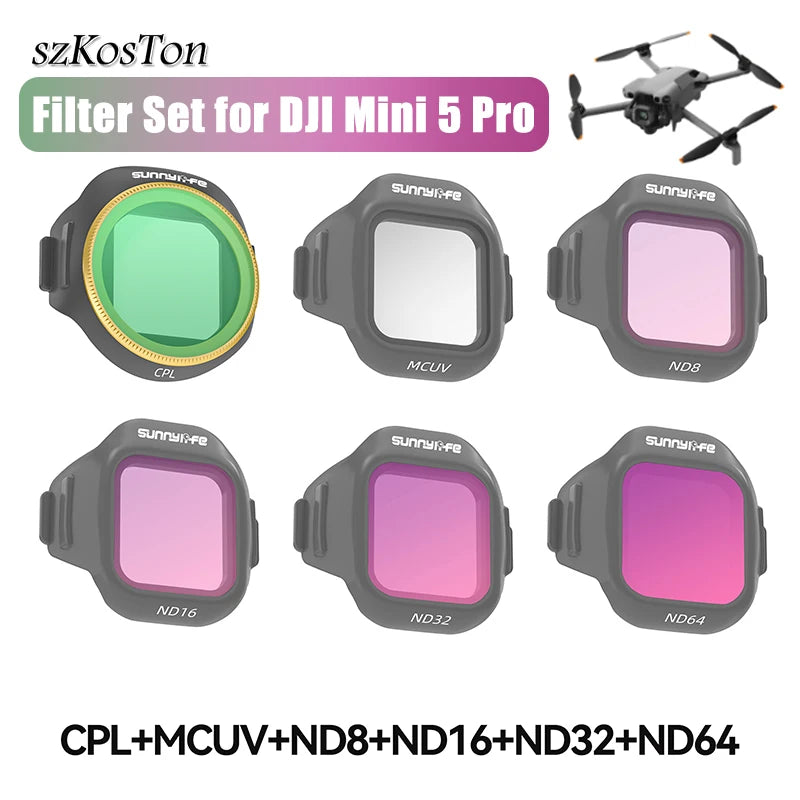 Filter Set for DJI Neo 2/Mini 5 Pro/mini 4 Pro/Filp ND MCUV CPL Filters Anti-glare Optical Glass Lens Accessories