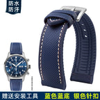 for IWC Pilot Mark 18 Portuguese Tudor Breitling Nylon Rubber Bottom Watch Strap Watchband 19mm 20mm 21mm 22mm 23mm 24mm