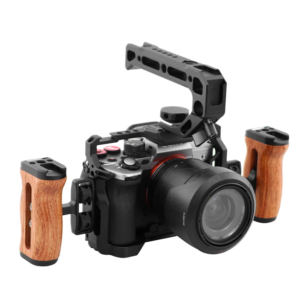 For Sony A7M4 M3 R3R2 R5 A7IV/III/A1Camera  Cage rig With Arca Swiss Slot 1/4" 3/8" Screw For Support Horizontal Vertical Shoot